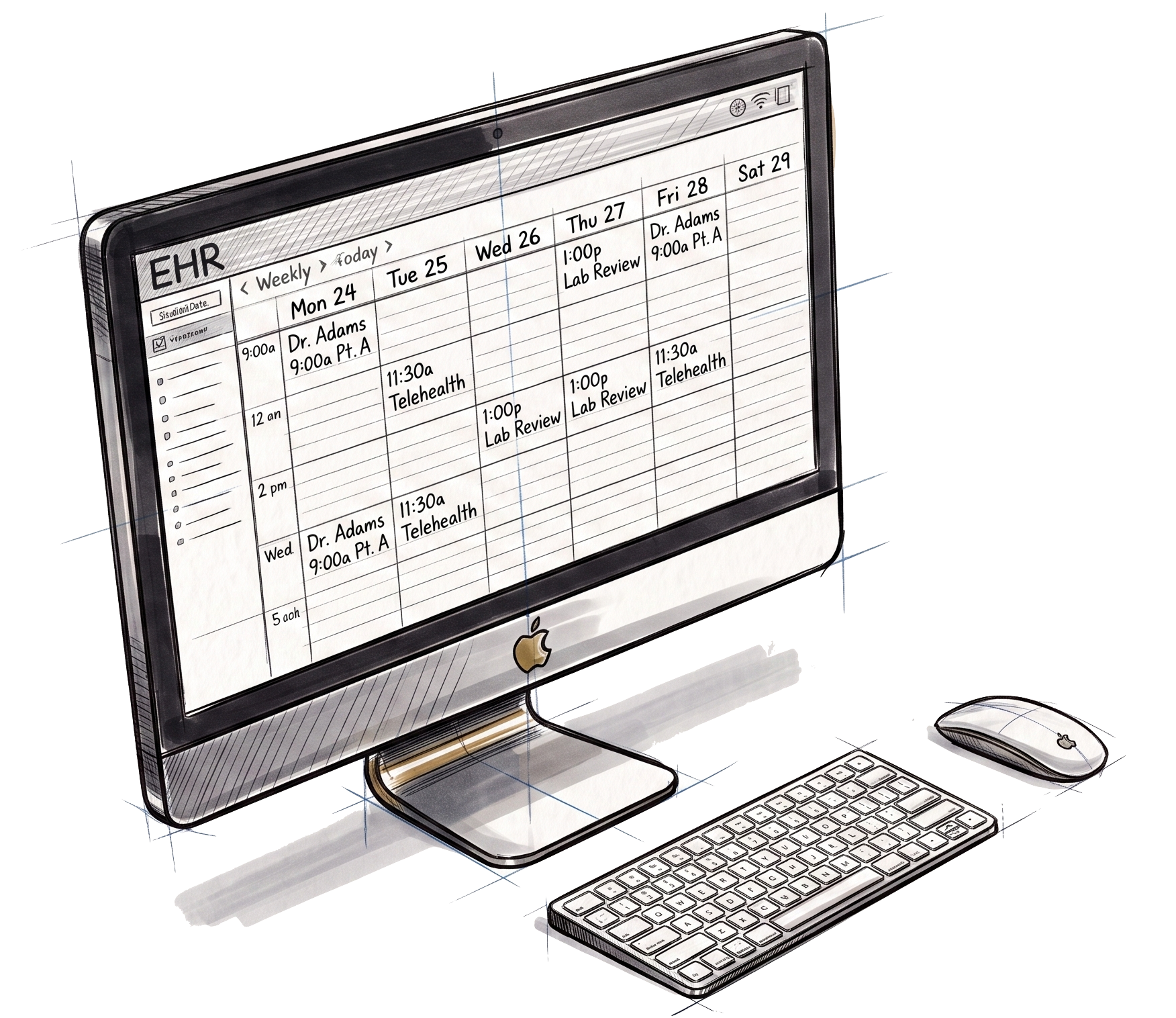 A patient chart in an EHR