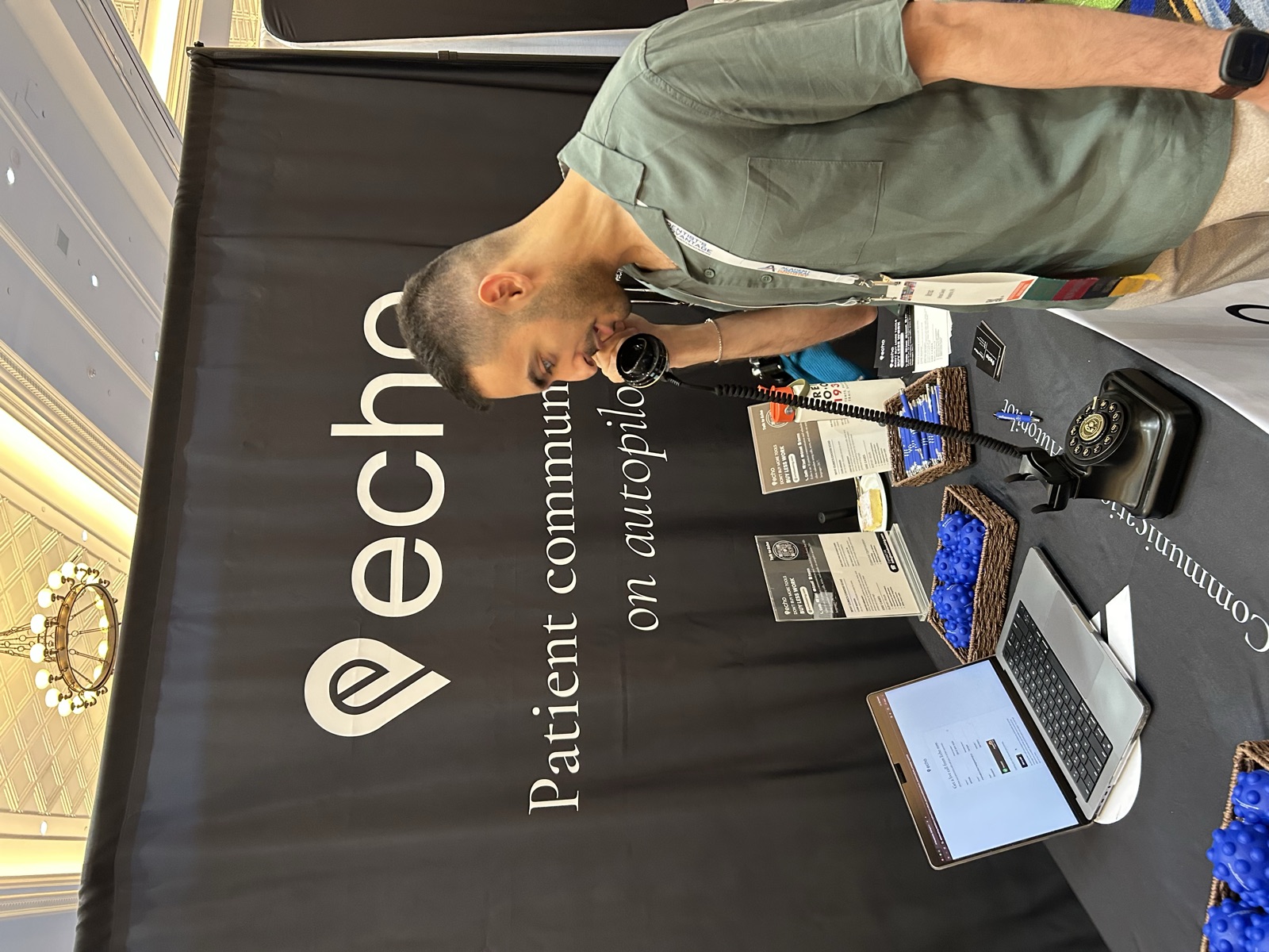 Emmett at the Echo booth putting green